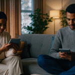 People using digital wellness apps